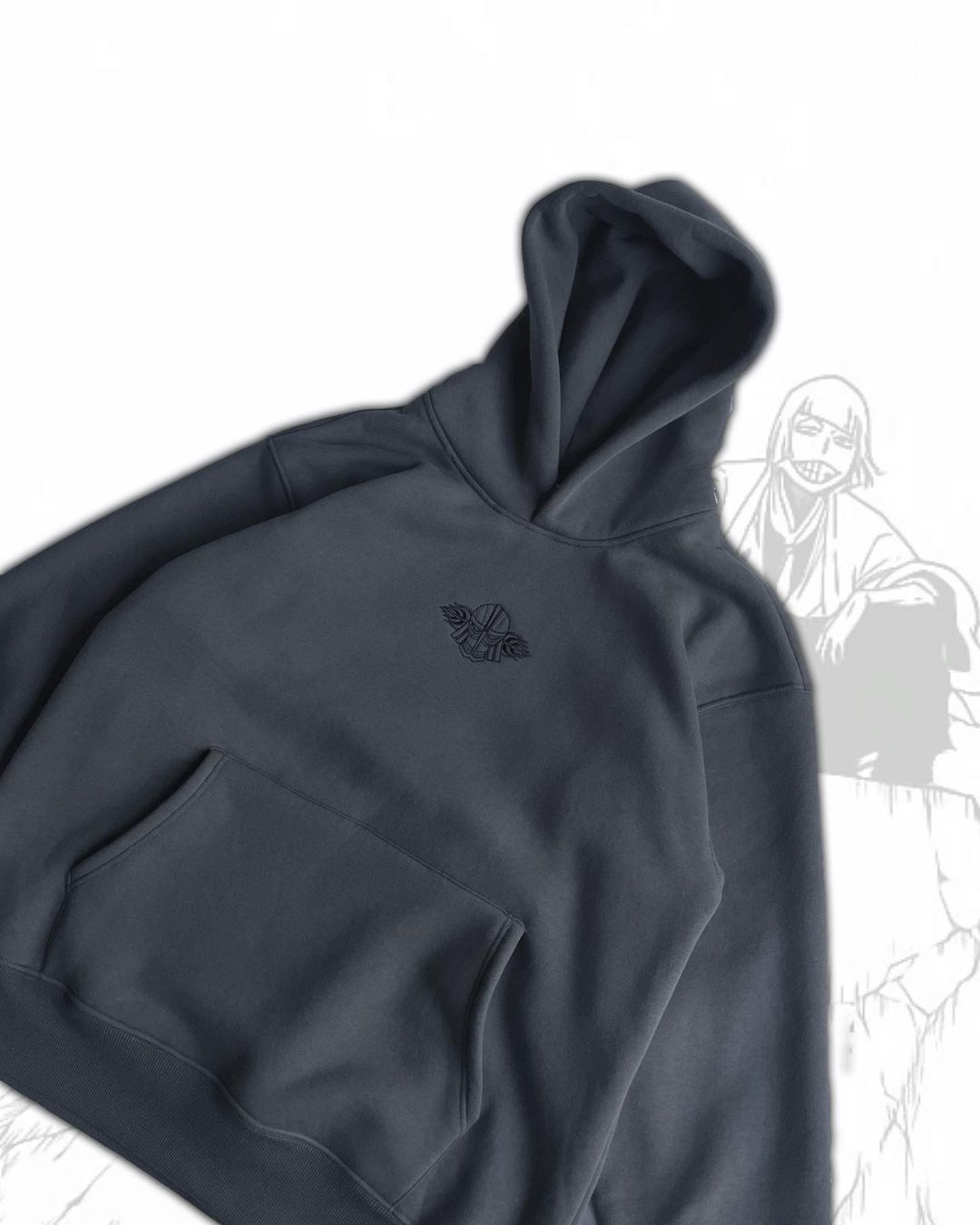 SHINJI MASK Embroidery Hoodie-Bleac.h