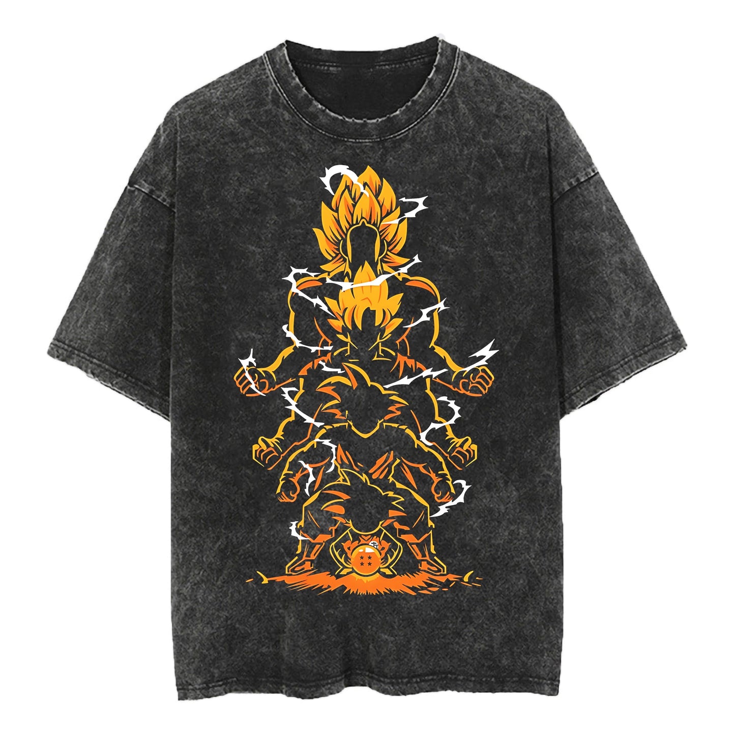 GOKU TRANSFORMATIONS VINTAGE OVERSIZE TEE
