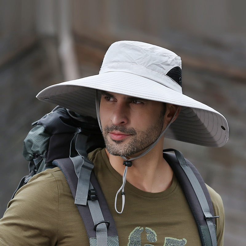 Men's outdoor sun hat with large brim