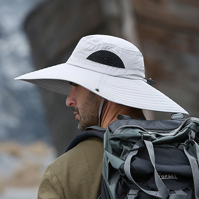Men's outdoor sun hat with large brim