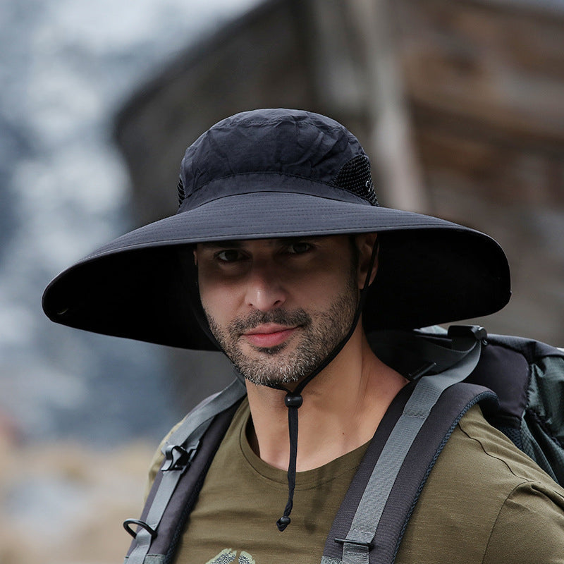 Men's outdoor sun hat with large brim