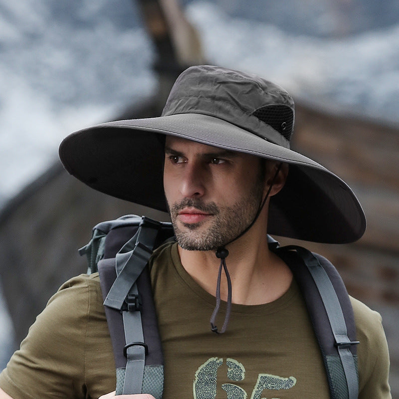 Men's outdoor sun hat with large brim