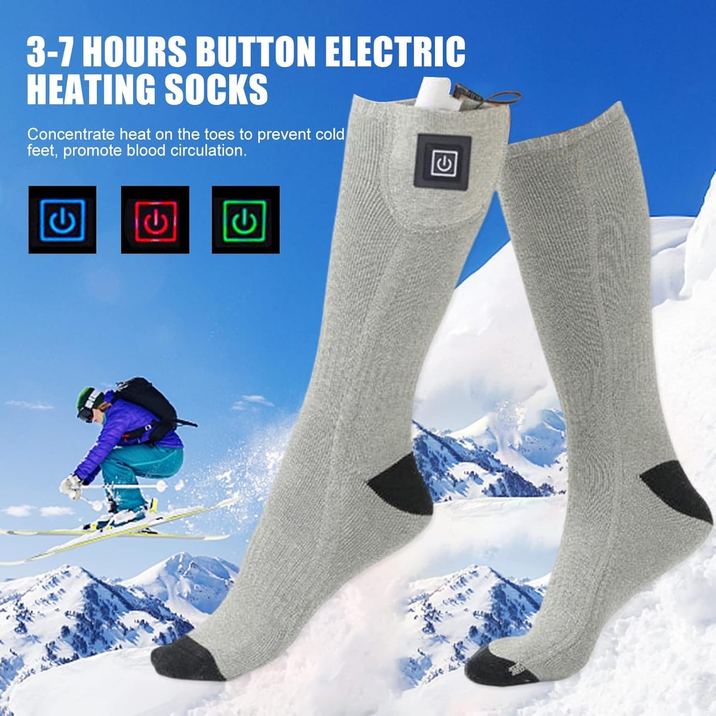 Heated Socks with Adjustable Temperature