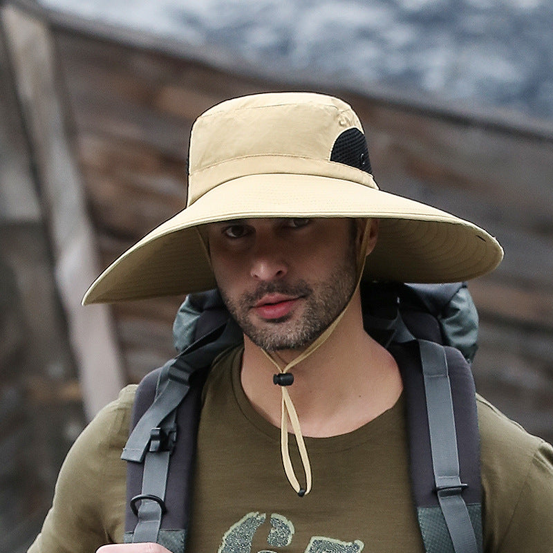 Men's outdoor sun hat with large brim